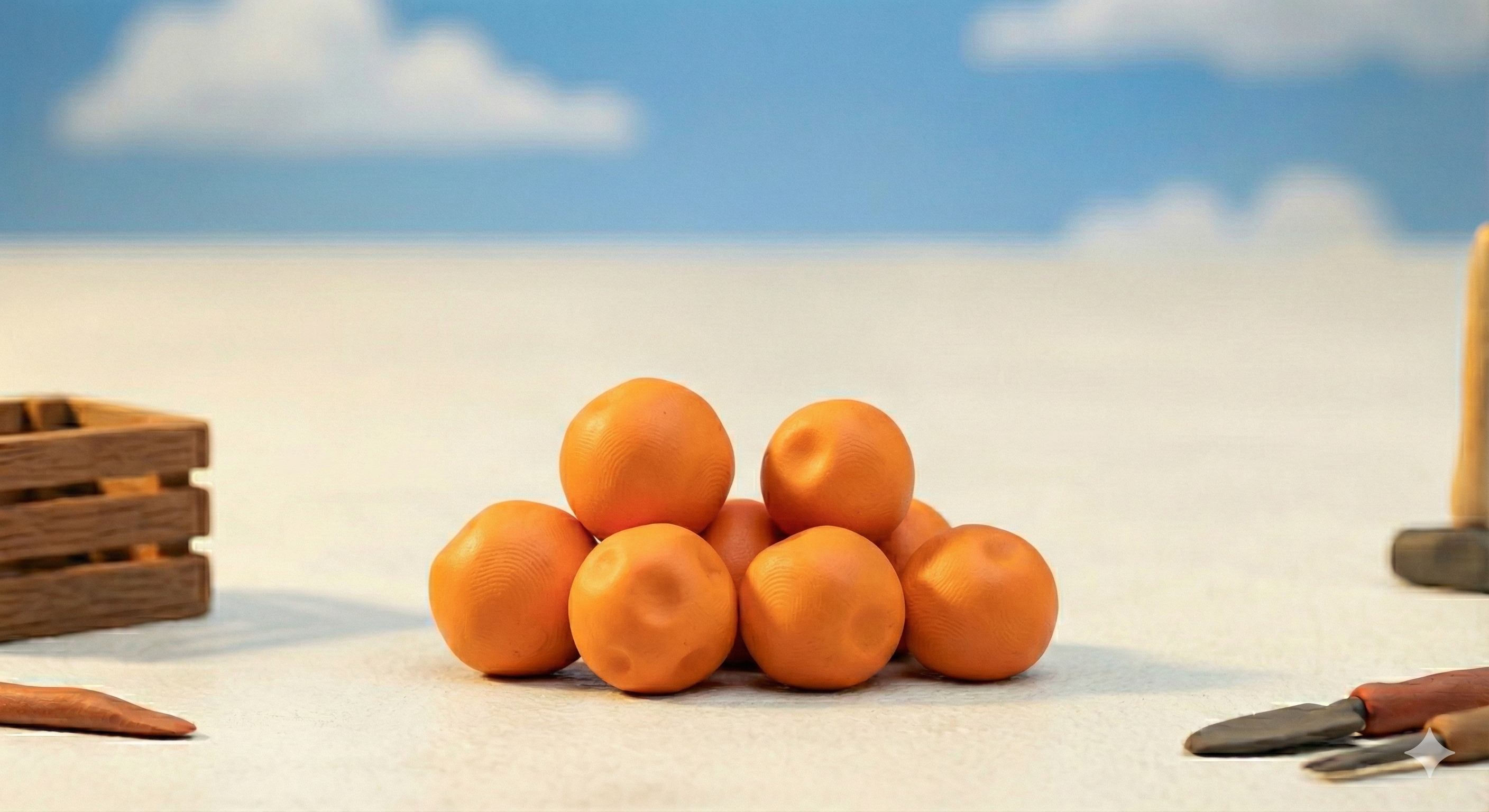 Claymation CoQ10 molecule or soft mound of powder